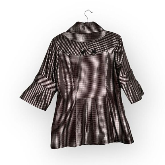 Patchington jacket check pattern black & white 100% rayon - Picture 5 of 7